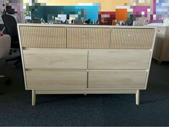 Modern Wood Dresser with Fluted Drawer Fronts，$220