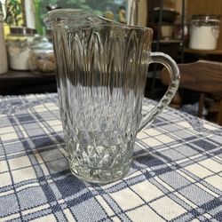 Vintage Anchor Hocking Crown Point Crystal Pitcher 