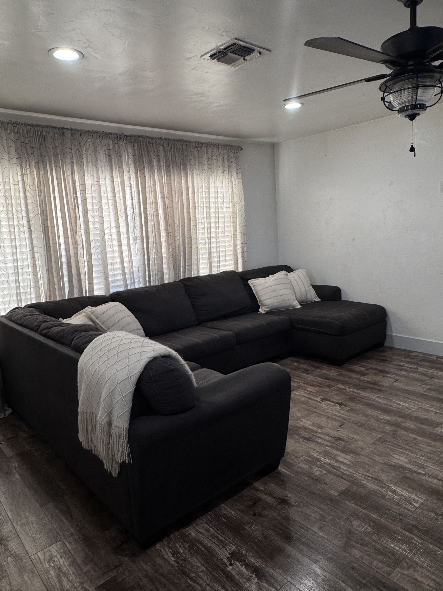 Charcoal Grey Sectional $600