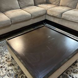 L Shape Sectional Couch. And Tv With Tv Stand.
