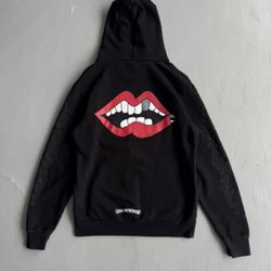 Chrome Matty Hearts Hoodie Black Red Lips Pullover Denim Hooded Jacket Tears S, M, L, XL Coat 