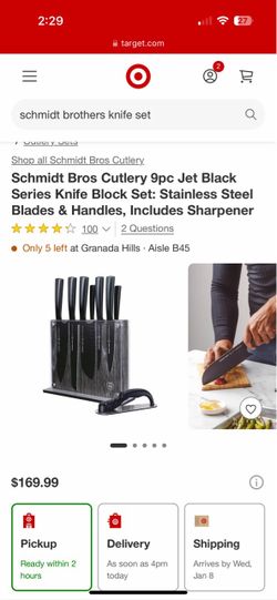 Schmidt Bros 9-Piece Jet Black Knife Block Set