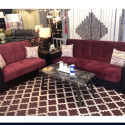 New Leather Sofa Love Seat Set Only $829 Turn Into Bed We Deliver!