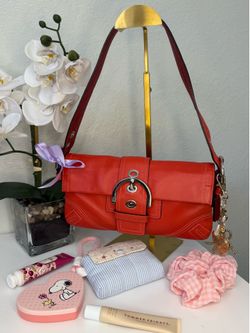 Coach SoHo Red Leather Buckle Shoulder Bag