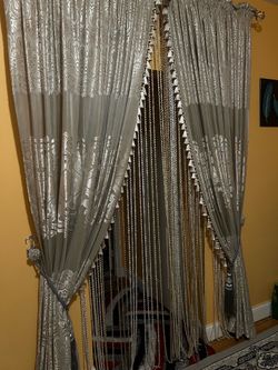 Decorative Beaded Curtain Drapes Set