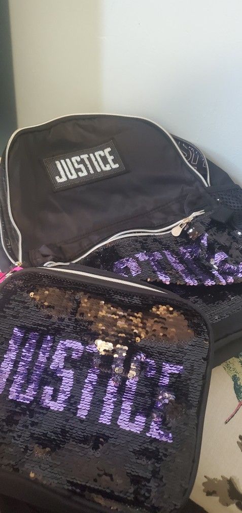 Justice Backpack With Lunch Box