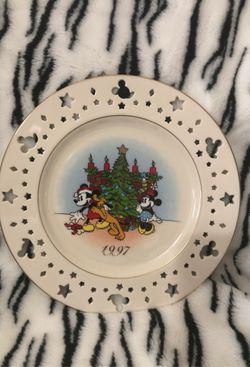 Disney Trimming Trio Mickey Holiday Plate 1997 Lenox Annual Limited Edition
