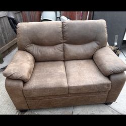 Brown Suede Couch 