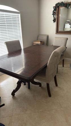 Dining Room Set With Large Table & Four Chairs