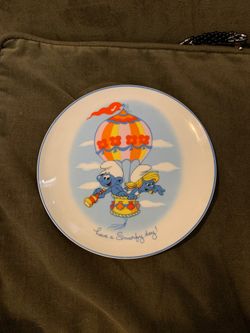 Smurf collectible porcelain plate