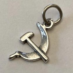 Vintage / Retro Soviet Hammer And Sickle Sterling Silver Charm!!!