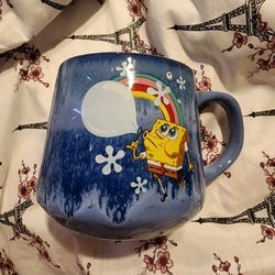 Blue SpongeBob Blowing Bubble Ceramic Mug