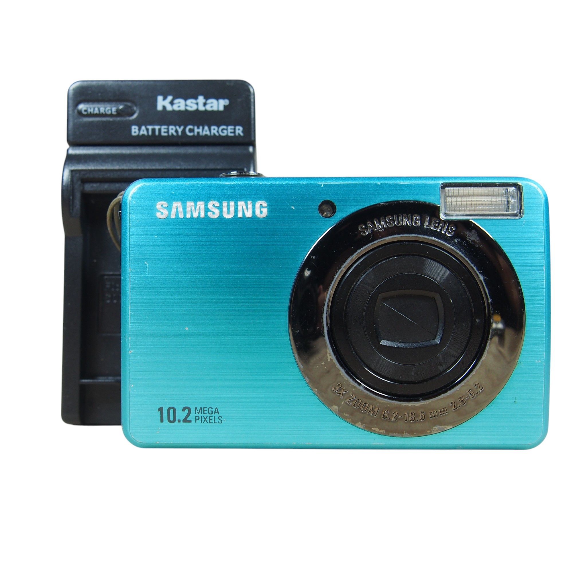 Samsung SL202 10.2MP Digital Camera Bundle Blue w/Charger + Battery Tested EUC Comes with: Camera Charger Battery Wrist Strap *ask for a memory card a