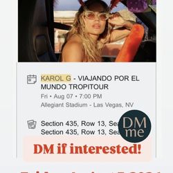 2 Karol G Concert Tickets In VEGAS