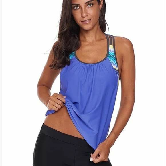 Swimsuit T-Back Push up Tankini Top with Shorts