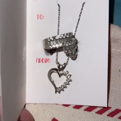 Heart necklace with ring