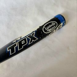 Louisville Slugger TPX Warrior 30in / 17oz (-13) Model YB12W Alloy Baseball Bat 2 1/4 DIA. in good pre-owned condition with wear marks and scratches a