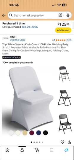 White folding chair covers
