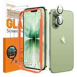 Brand: QsmQam QsmQam 3 Pack Screen Protector for iPhone 17 6.3 Inch + 1 Pack Individual Camera Lens Protector, Ultra HD Tempered Glass, Military Grade
