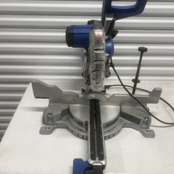 Kobalt Compact 10-in 15-Amp Dual Bevel Sliding Compound Corded Miter Saw. Used in good condition with minor cosmetic blemishes associated with normal 