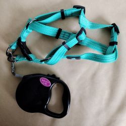 Retractable Leash and Adjustable Harness for Large Cat or Small Dog