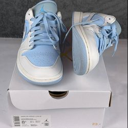 Nike Air Jordan 1 Low SE Reverse Ice Blue White Womens Shoes DV1299-104 Size 8.5