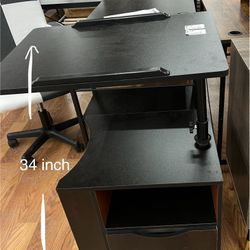 Swivel Table With Adjustable Laptop Stand 
