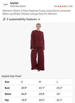 New sealed women’s large fleece 2 piece pj very fuzzy and warm burgunday in color