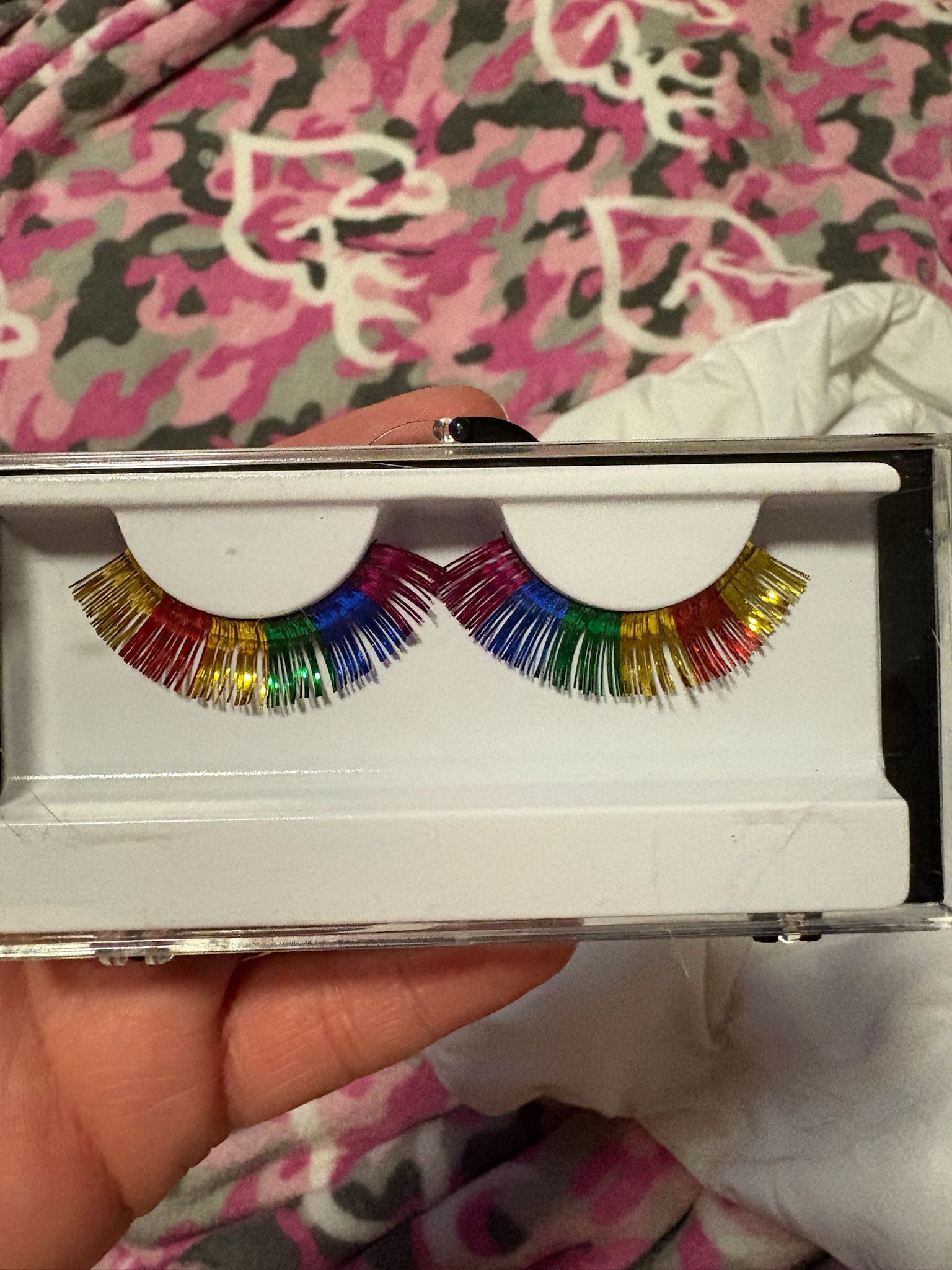 Rainbow Tinsel Party Faux Lashes Pride Drag