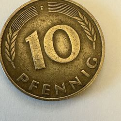 1977 Germany 10 Pfenning Coin