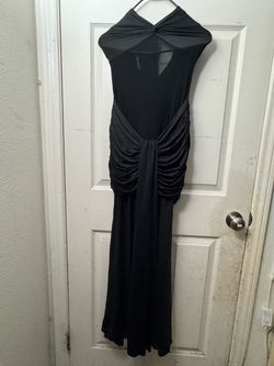 Black Halter Neck Ruched Maxi Dress