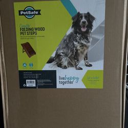 The PetSafe CozyUp Folding Wood Pet Steps are a pet furniture product designed to help dogs or cats access beds and furniture.