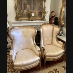 Beautiful Baroque Rococo Furniture Gold Luxury Queen And King Chairs 