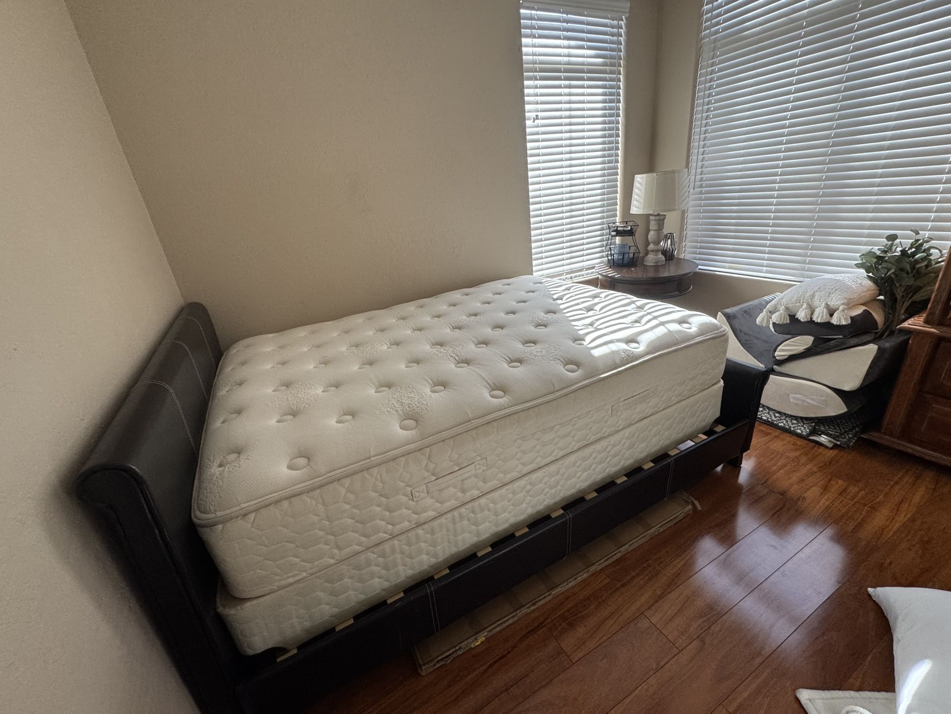 Queen Bed Does Not Include Top Mattress, Only Boxspring And Entire Bedframe, Footboard, And Headboard