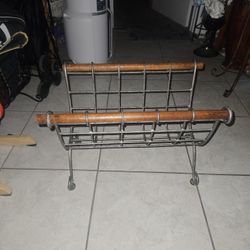 LARGE VINTAGE MAGAZINE AND OR TOWEL  RACK