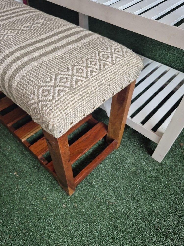 Lovely Stool Or Ottoman With Rack
