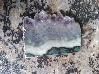 Good Crystal Pendant Lined With Sterling Silver 