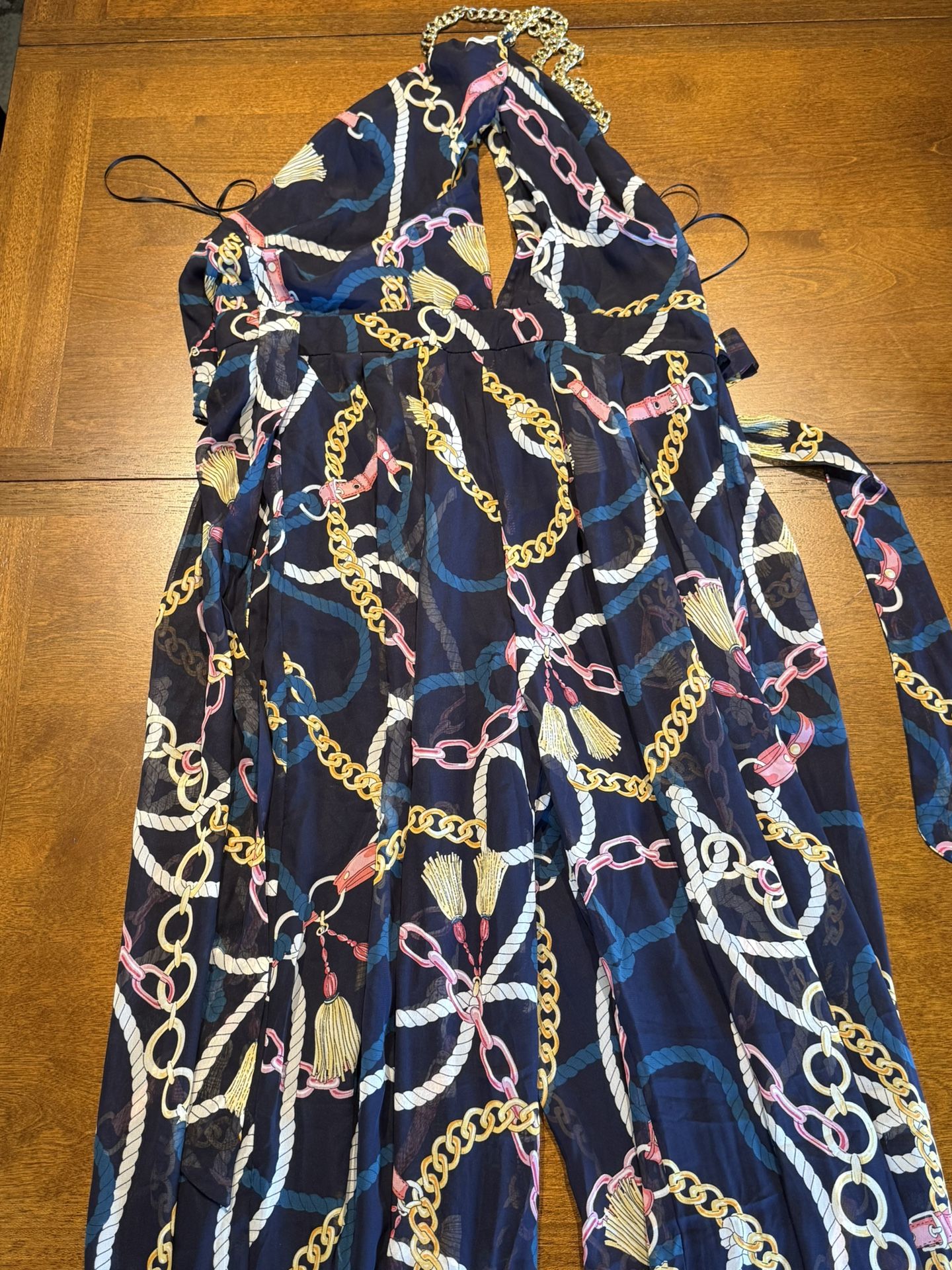 V Neck, Back Out, Strap Jumpsuit