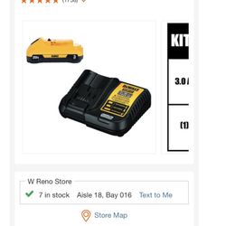 Dewalt Battery Pack 1- 3.0 Ah & Charger
