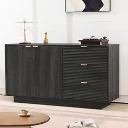 NEW🩶 Kitchen Sideboard Cabinet With Shelves And Drawers For Storage