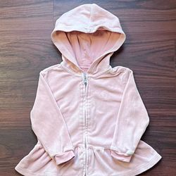 Ralph Lauren Baby Girls Pink Velour Long Sleeve Hoodie Set