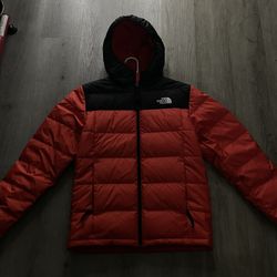 Red and Black Authentic North Face jacket 