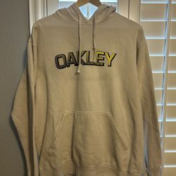VTG Y2K EARLY 2000s OAKLEY WHITE/YELLOW HOODIE FRONT/BACK HIT SIZE L