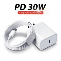 Fast Charger PD 30W For IPhone Apple Quick USB Type C Charging Cable