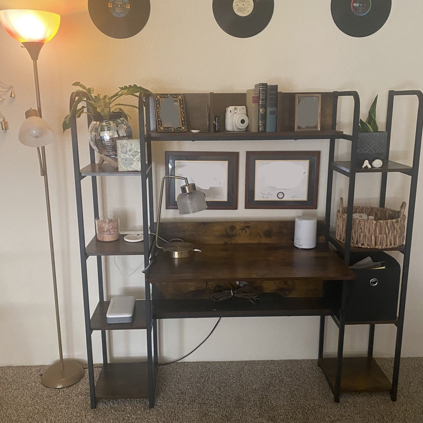 desk and shelf unit