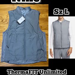 Nike ThermaFIT Unlimited Training Gilet Vest Smoke Grey PACKABLE! Men’s Sz L New