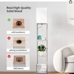 2 GRAY LAMPS WITH SHELVE