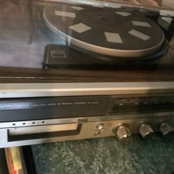 Macdonald AM/FM MOX receiver and 8 track player, sounds great everything works Automatic record changer, model 270 Missing one adjustable knob but can