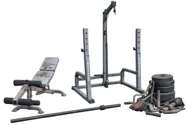 Marcy Premium Gym Workout Machine with bar bell and weights