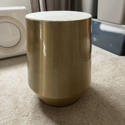 Gold And Marble Side Accent Table